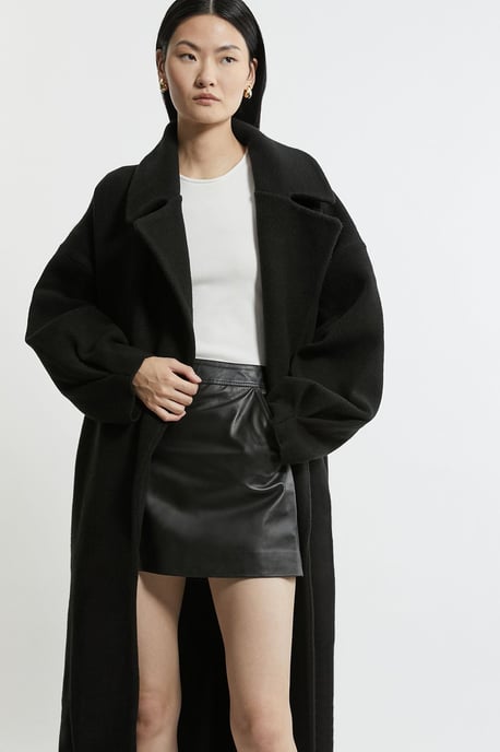 Compact Wool Blend Oversized Knit Coatigan - Image 3