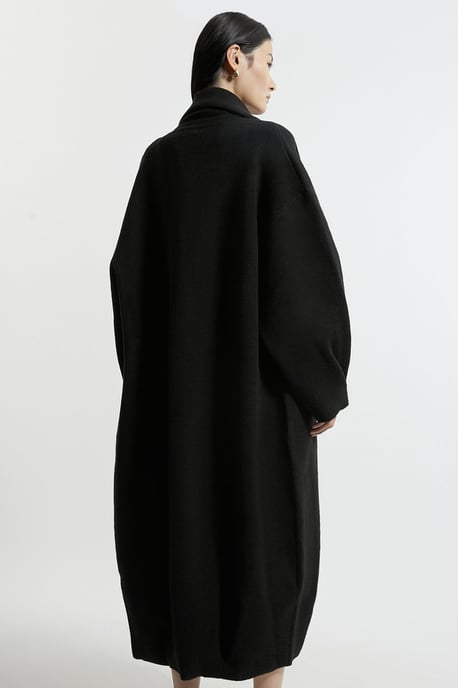 Compact Wool Blend Oversized Knit Coatigan - Image 5