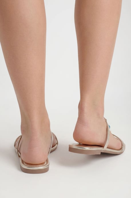 Wide Fit T Bar Beaded Sandals - Image 2