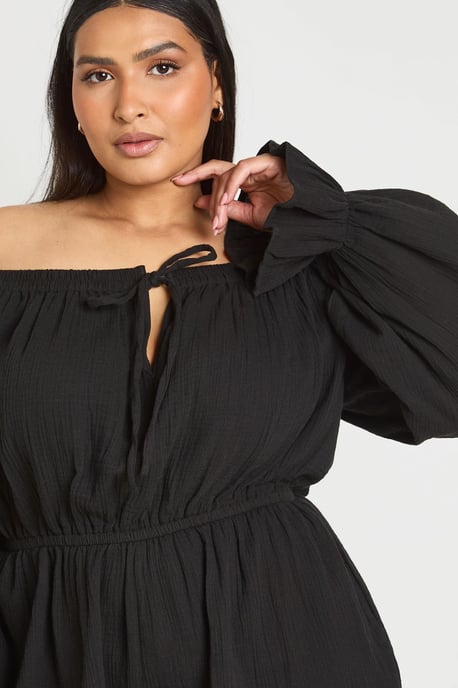 Plus Milkmaid Tie Front Playsuit - Image 4