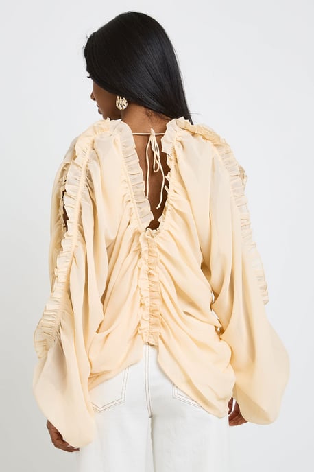 Cold Shoulder Ruffle Blouse - Image 2
