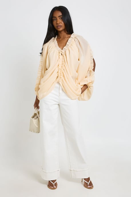 Cold Shoulder Ruffle Blouse - Image 3