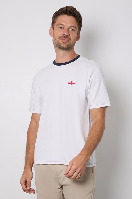 White England Print Crew Neck T-Shirt - Image 1