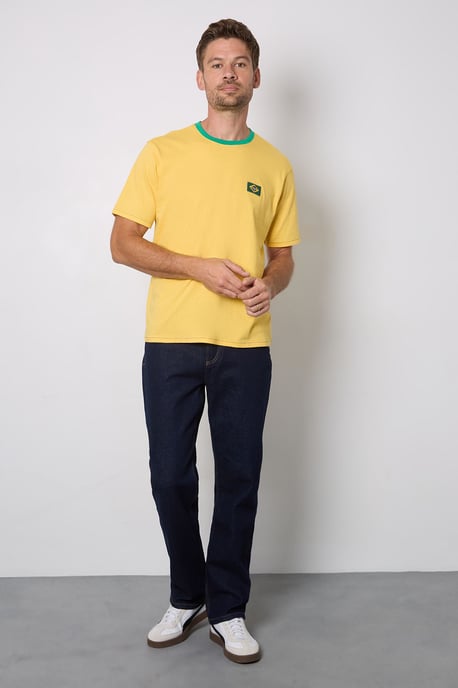 Yellow Brazil Print Crew Neck T-Shirt - Image 4