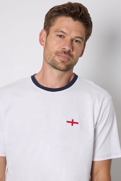 White England Chest Badge Crew Neck T-Shirt - Image 2
