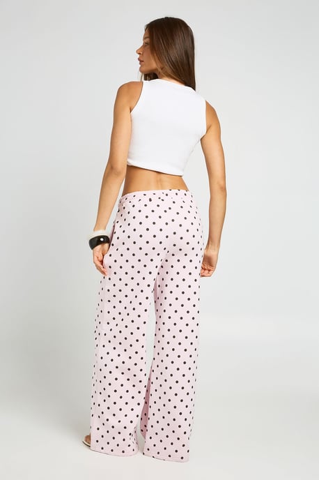 Polka Dot Mid Rise Straight Leg Jogger - Image 2