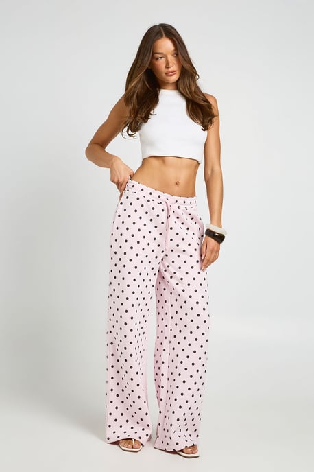 Polka Dot Mid Rise Straight Leg Jogger - Image 3