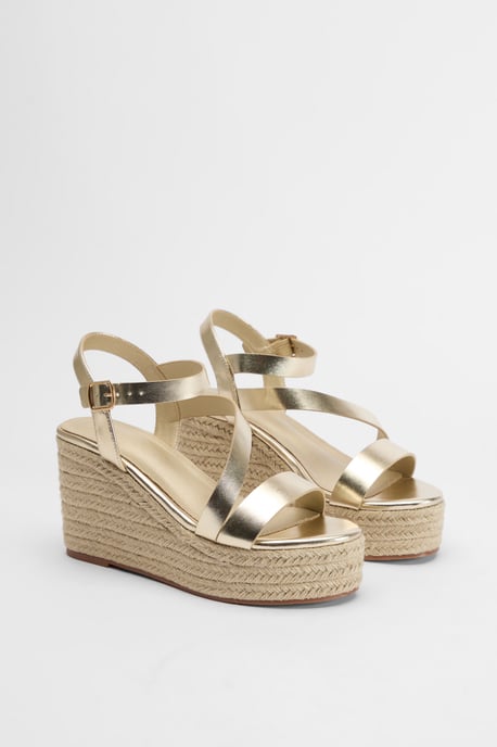 Asymmetric Espadrille Wedges - Image 3