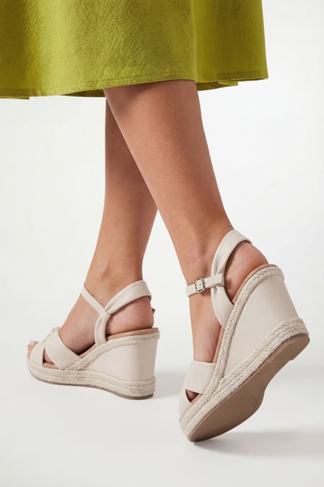 Wide Fit Jada Soft Knot Espadrille High Wedge Sandals - Image 2