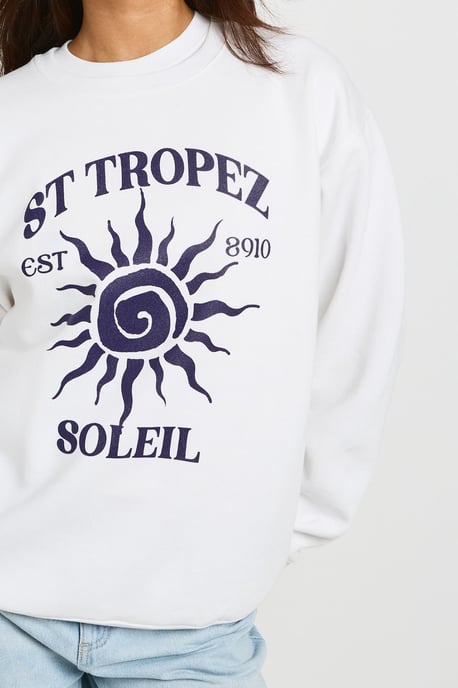 St Tropez Printed Oversized Sweatshirt - Image 4