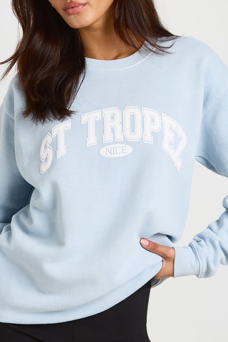 St Tropez Printed Washed Oversized Sweatshirt - Image 4