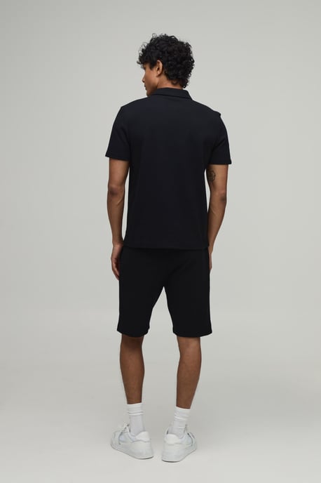 Slim Fit Waffle Polo & Short Set - Image 2