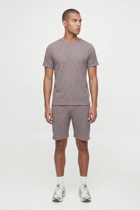 Slim Waffle T-shirt & Cargo Short Set - Image 1