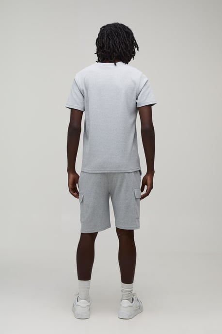 Slim Waffle T-shirt & Cargo Short Set - Image 2