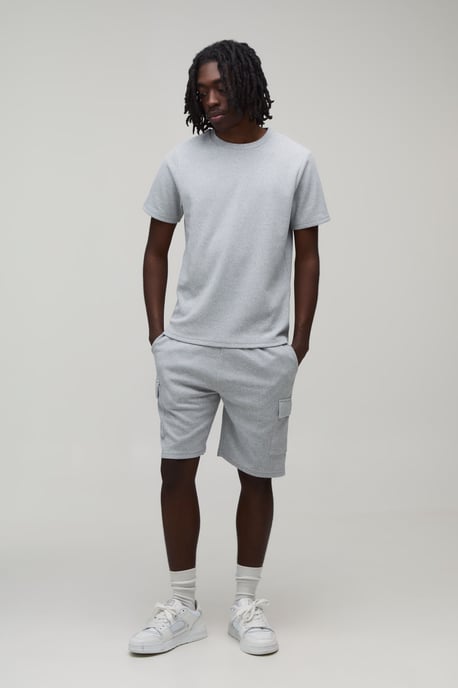 Slim Waffle T-shirt & Cargo Short Set - Image 4