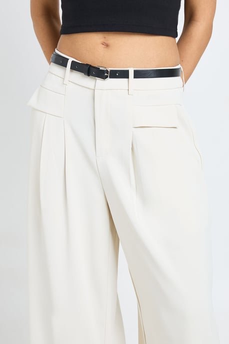 Tall Fluid Belted Wide Leg Trousers - Image 4