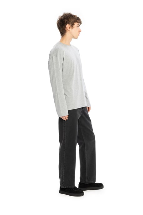 Komfortpassform Långärmad Crew Neck T-shirt i Bomull - Image 4