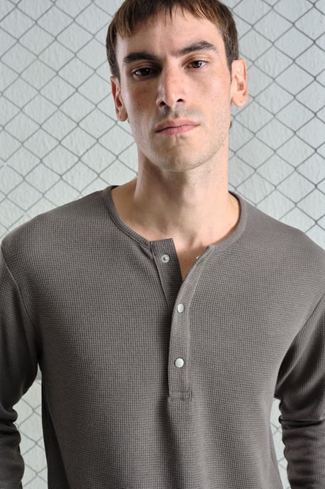 Slim Fit Knopkraag Lange Mouwen T-Shirt - Image 2