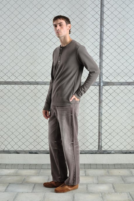 Slim Fit Knopkraag Lange Mouwen T-Shirt - Image 5