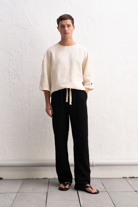 Muslin Crew Neck Långärmad T-shirt - Image 3