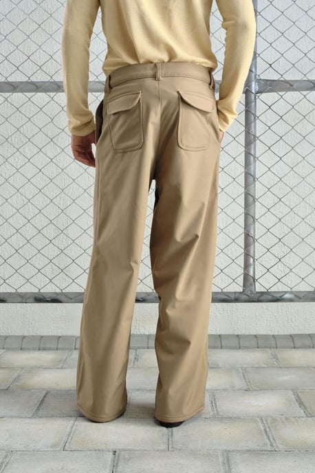 Breda Byxor i Gabardin med Fickor - Image 3