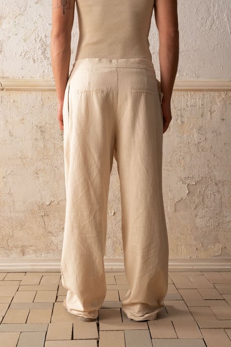 Gevachte Relaxed Fit Brede Pijpenbroek - Image 2