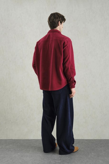 Oversized Plyschskjorta med Tryckknäppning - Image 2