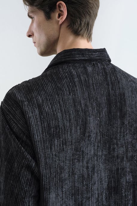 Sammet Oversized Knapp-up Skjorta - Image 2