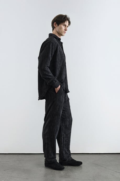 Sammet Oversized Knapp-up Skjorta - Image 3