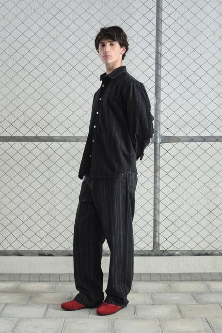 Gestreepte Drukknopen Lange Mouwen Shirt - Image 3