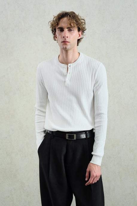 Slim Fit långärmad skjorta med krage - Image 1