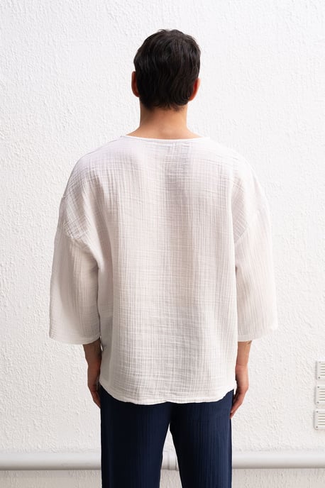 Musselinen Crew Neck Lange Mouwen T-Shirt - Image 3