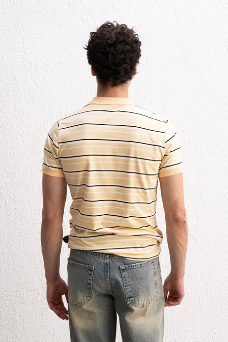 Randig Polo Krage Knapp T-shirt - Image 5