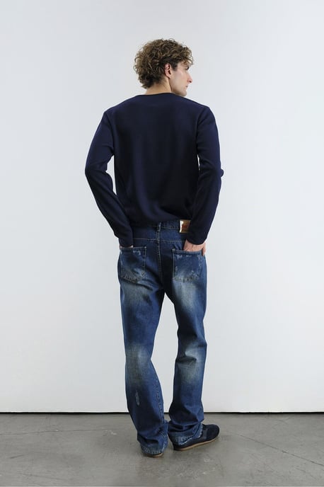 Långärmad t-shirt med knappkrage - Image 3