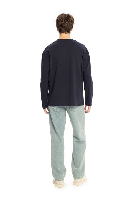 Långärmad T-shirt med rund hals i bomull - Image 4