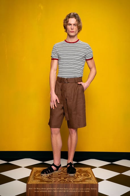Slim Fit Randig Rundhalsad T-Shirt - Image 3