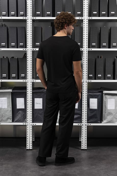 Slim Fit Crew Neck T-Shirt i Bomull - Image 4