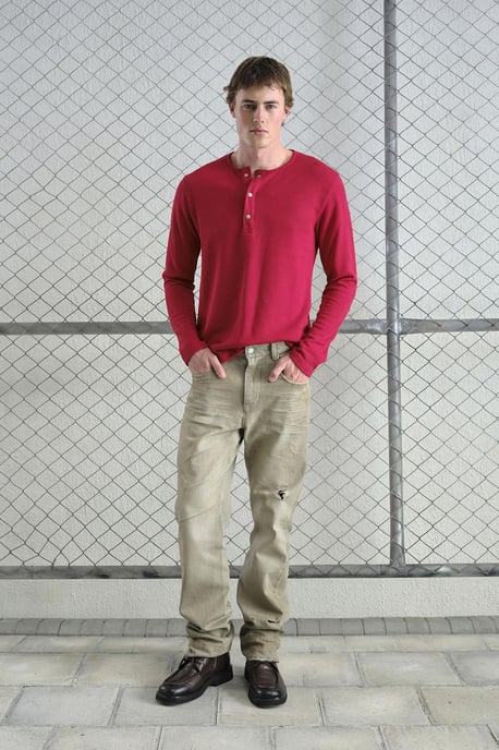Komfort Passform Långärmad Skjortkrage T-shirt - Image 1