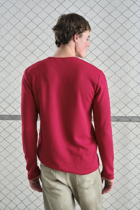 Komfort Passform Långärmad Skjortkrage T-shirt - Image 3
