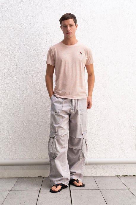 Randig Broderad Rundhalsad T-Shirt - Image 3