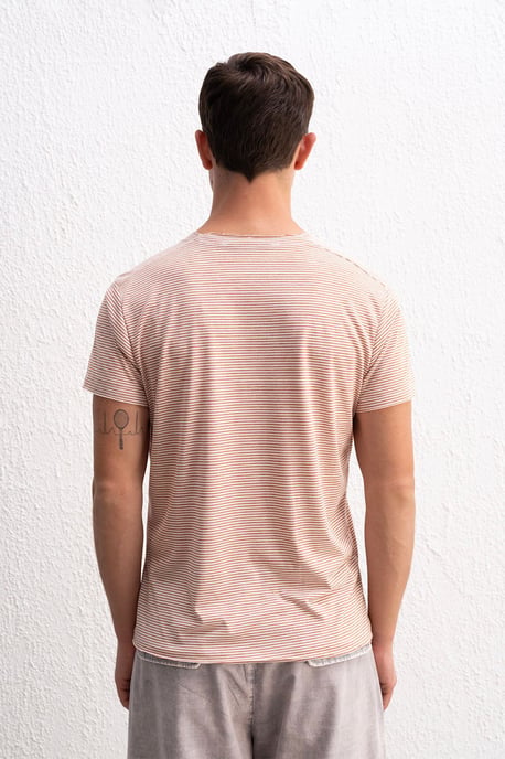 Randig Broderad Rundhalsad T-Shirt - Image 5