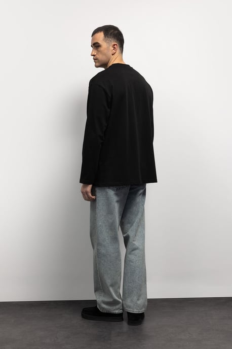 Komfort Fit Långärmad T-shirt med Rund Halsringning - Image 3