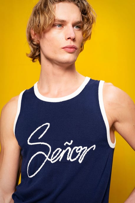 Slim Fit Ärmless Crew Neck T-shirt i Bomull - Image 4