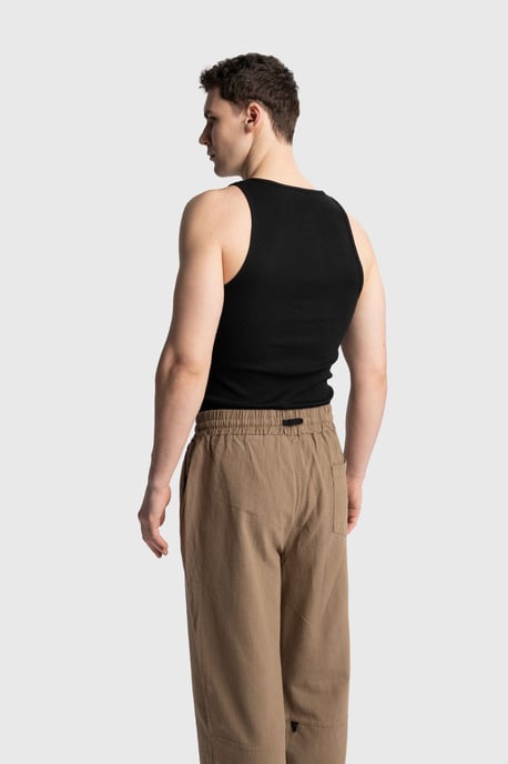 Tajt ärmlös U-hals T-shirt - Image 3