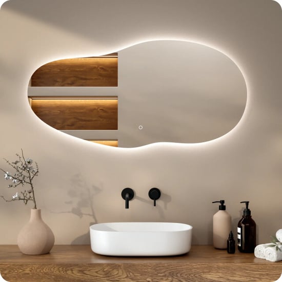 Mirlux Badkamerspiegel 120x60 asymmetrisch frameloos - Image 1