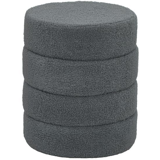 4goodz Hocker rond met teddyfleece metalen frame 40x45h cm - - Image 1