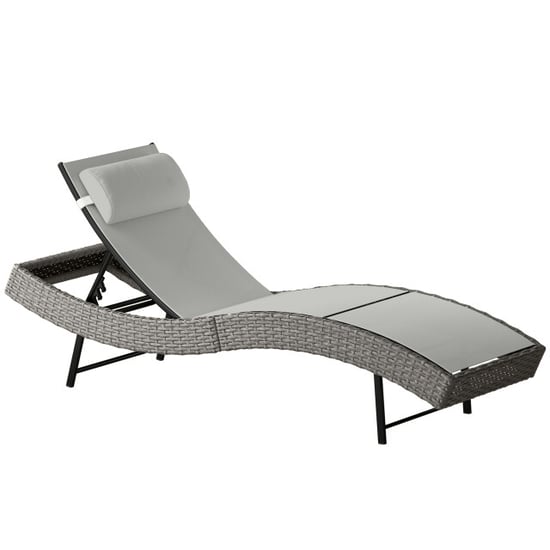 4goodz Poly rattan ligstoel met in 5 standen verstelbare rugleuning en - Image 1
