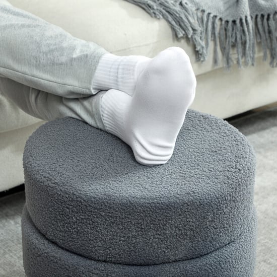 4goodz Hocker rond met teddyfleece metalen frame 40x45h cm - - Image 3