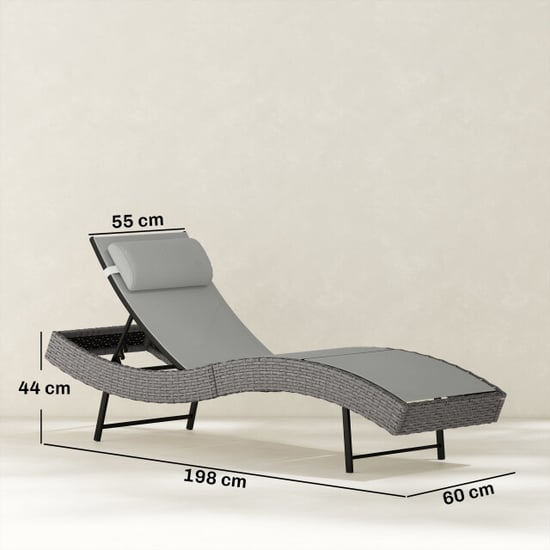 4goodz Poly rattan ligstoel met in 5 standen verstelbare rugleuning en - Image 3