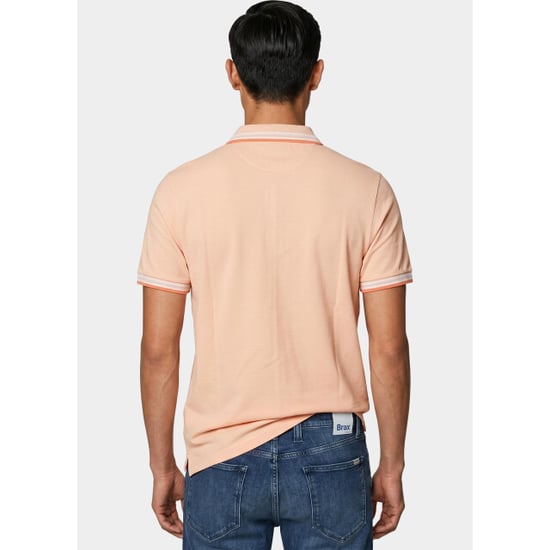 Bos Bright Blue Scotland blue polo heren brick polo plain contrast col spe25108br06sb/735 apricot - Image 6